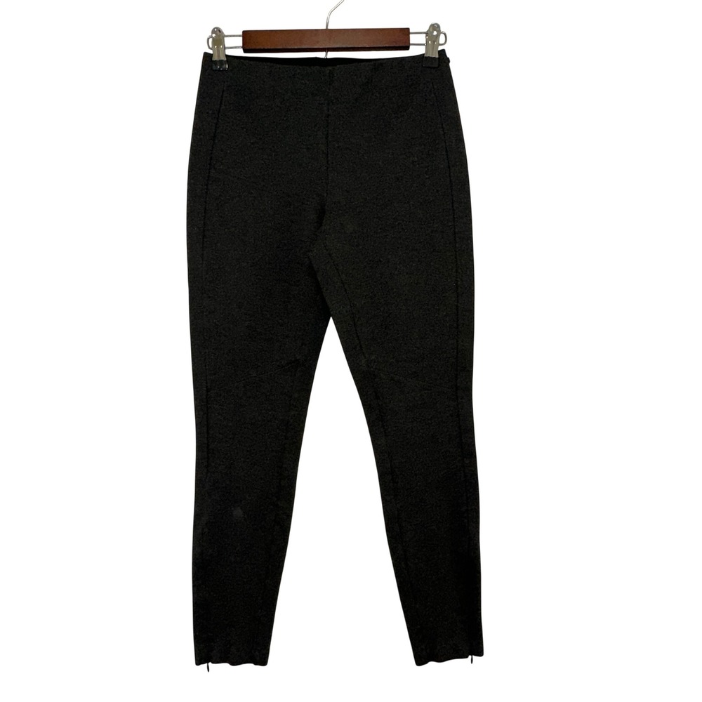 Polo Ralph Lauren Skinny Pants Womens 4 Charcoal Grey Ankle Zip Seam Minimalist